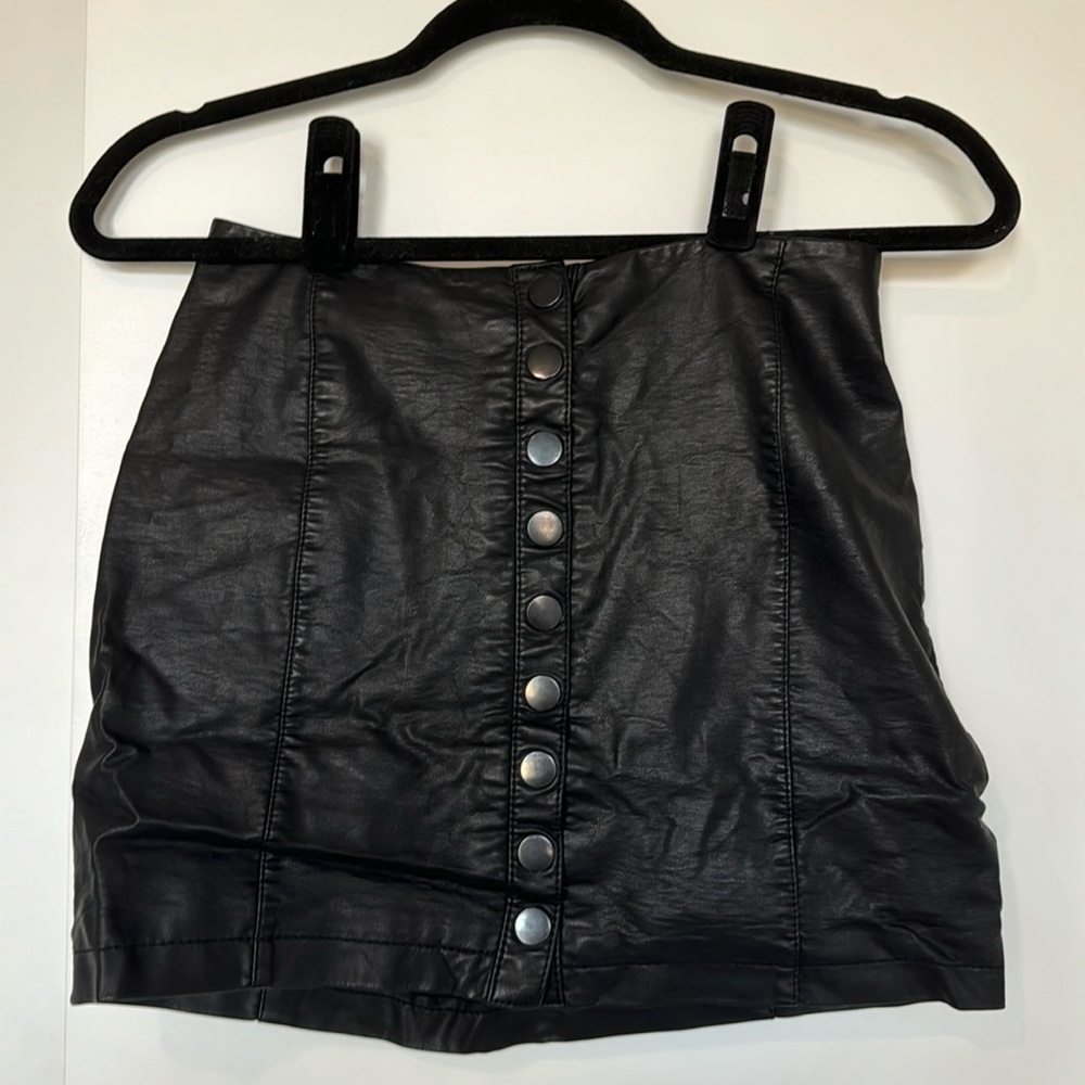 Free People Vegan Leather Skirt